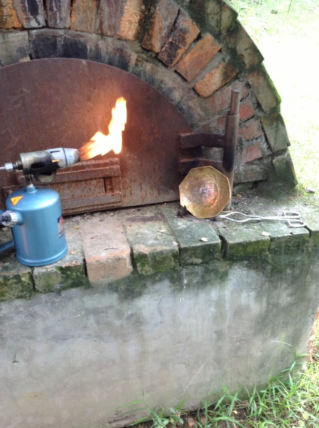 Here is a good shot of the gasoline fueled torches we are using